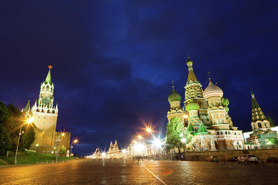 St. Bashils Cathedral And Kremlin Photograph by Damir Karan
