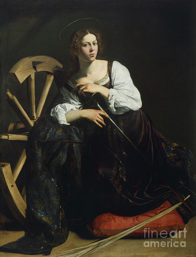 St Catherine Of Alexandria By Caravaggio Painting by Caravaggio