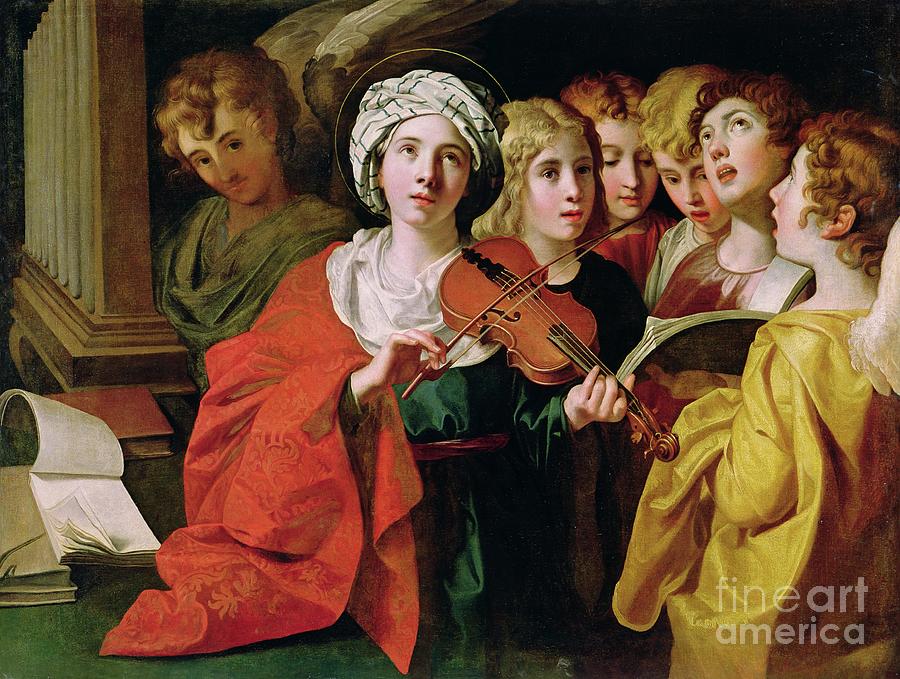 Domenichino Painting - St Cecilia With A Choir by Domenichino