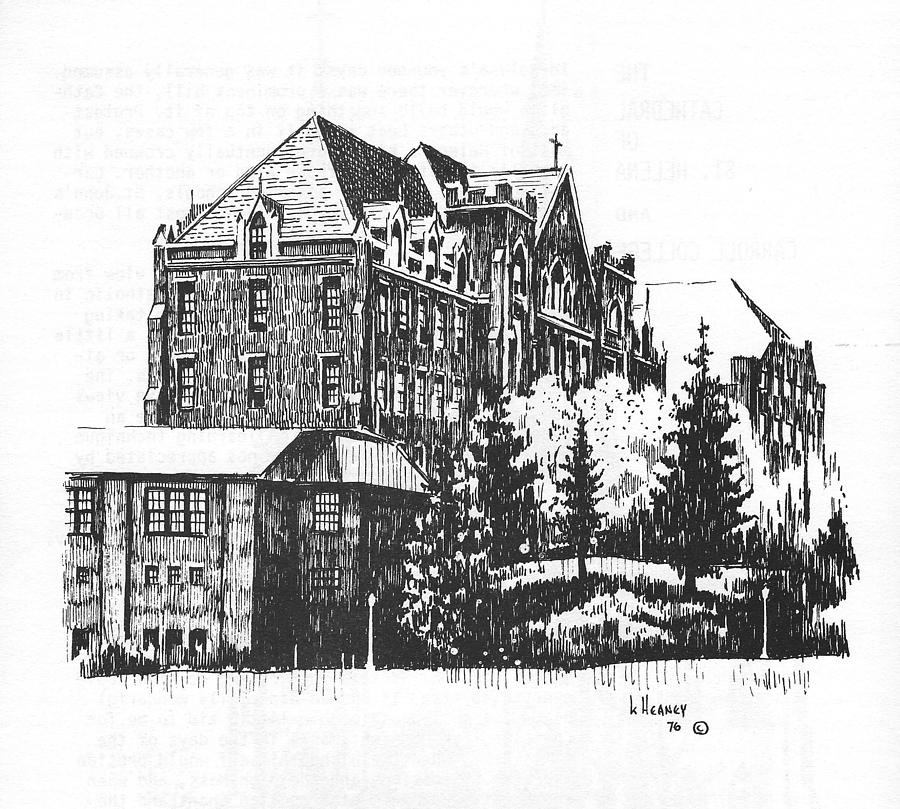 Carroll College Drawing - St Charles Hall Carroll College Helena Montana by Kevin Heaney Carroll College Drawing - St Charles Hall Carroll College Helena Montana by Kevin Heaney