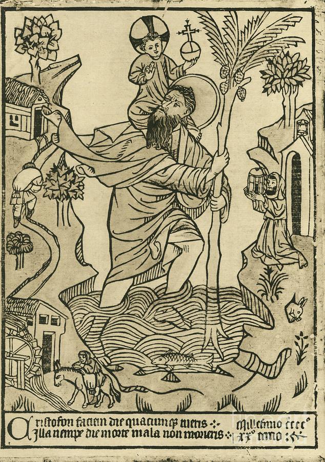 St Christopher 1423 Drawing by Print Collector