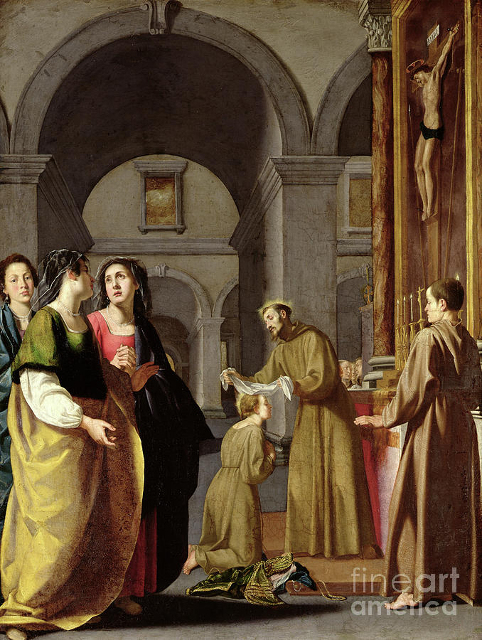 St. Clare Receiving The Veil From St. Francis Of Assisi Painting By ...