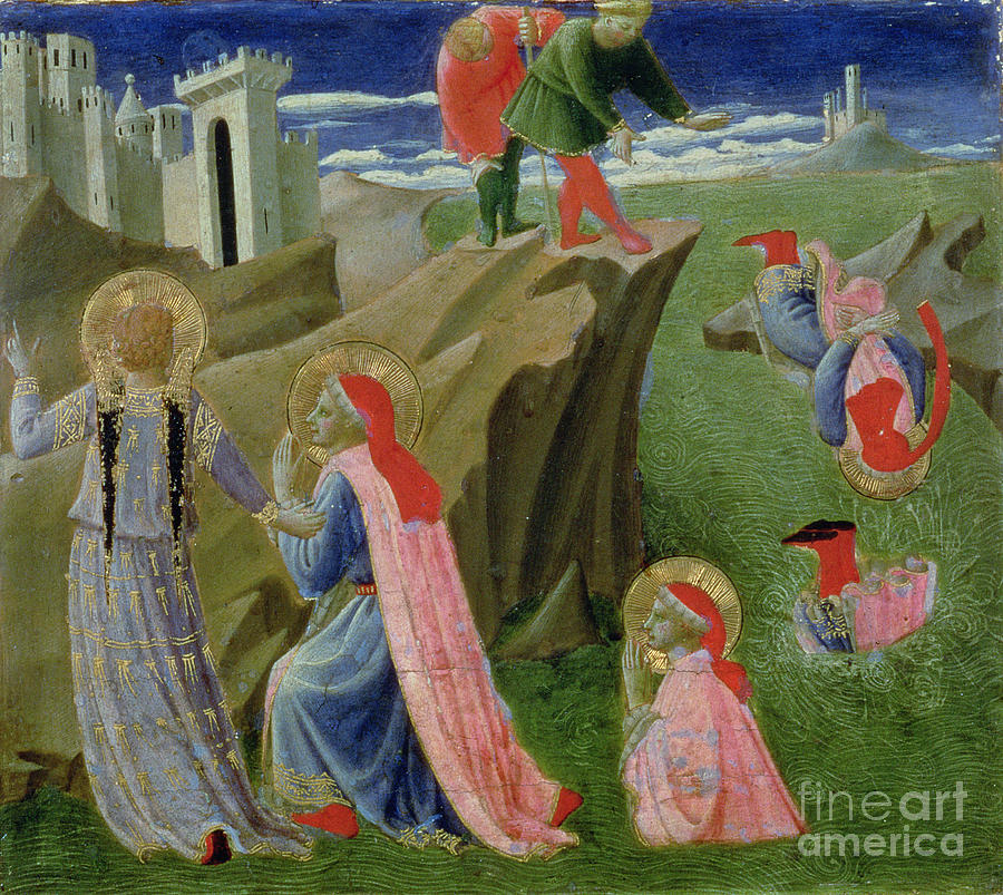 St. Cosmas And St. Damian Saved From Drowning, From The Predella Of The Annalena Altarpiece, C.1434 Painting by Fra Angelico