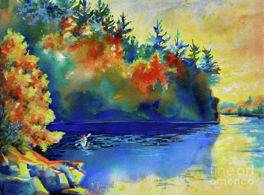 Tree Painting - St. Croix River Scene by Kathy Braud