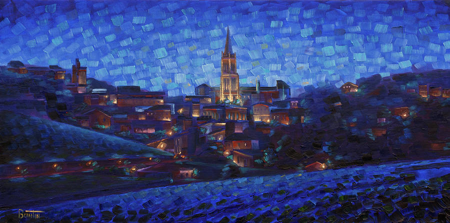 Claude Monet Painting - St. Emilion art at night by Rob Buntin Claude Monet Painting - St. Emilion art at night by Rob Buntin