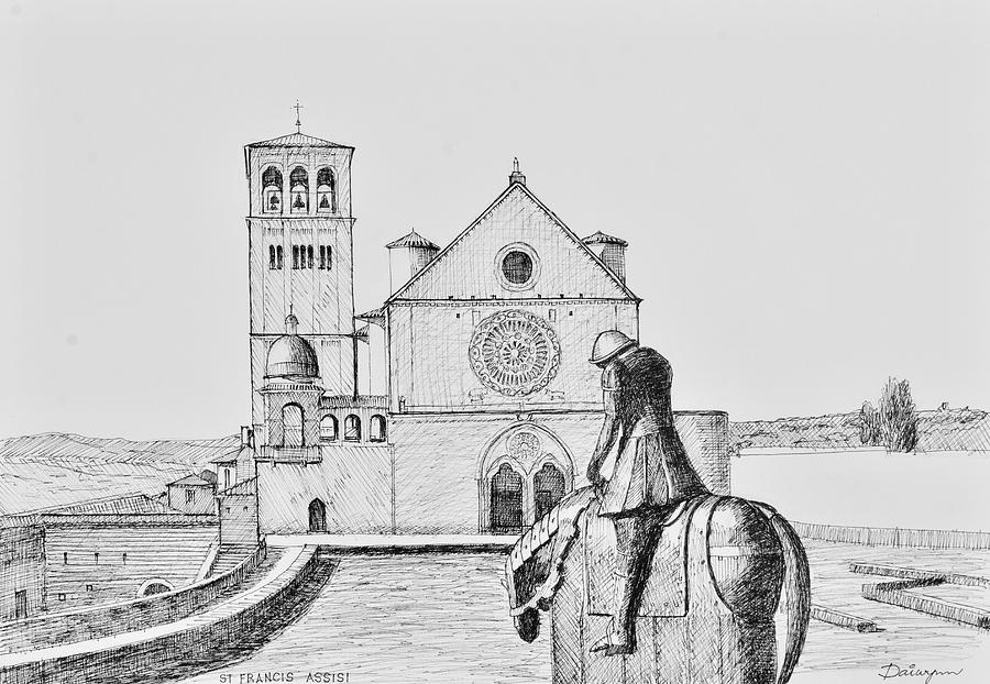 St Francis of Assisi, Italy Drawing by Dai Wynn