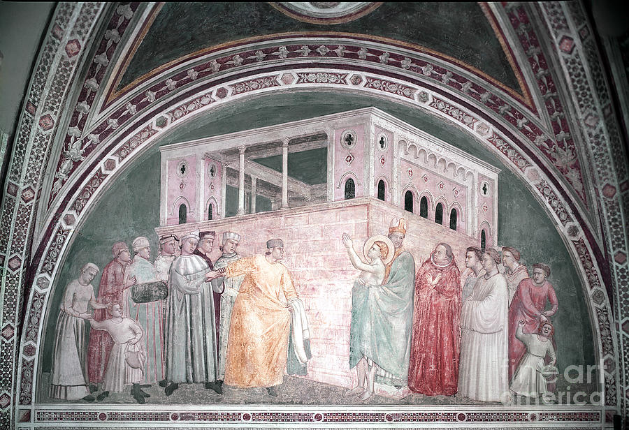 Giotto Di Bondone Painting - St. Francis Renouncing His Worldly Goods, From The Bardi Chapel, C.1320 by Giotto