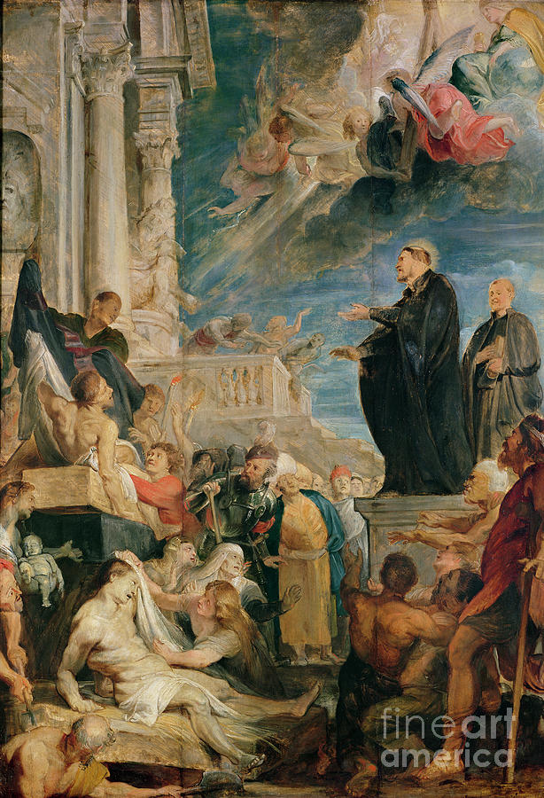Peter Paul Rubens Painting - St. Francis Xavier Blessing The Sick by Peter Paul Rubens