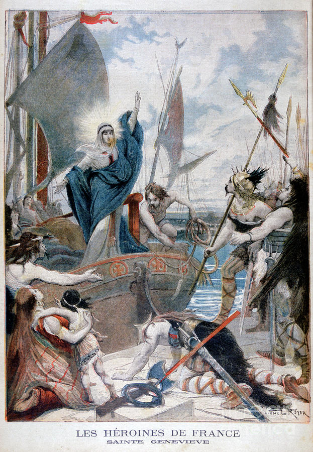 St Genevieve, Heroine Of France, 1896 Drawing by Print Collector