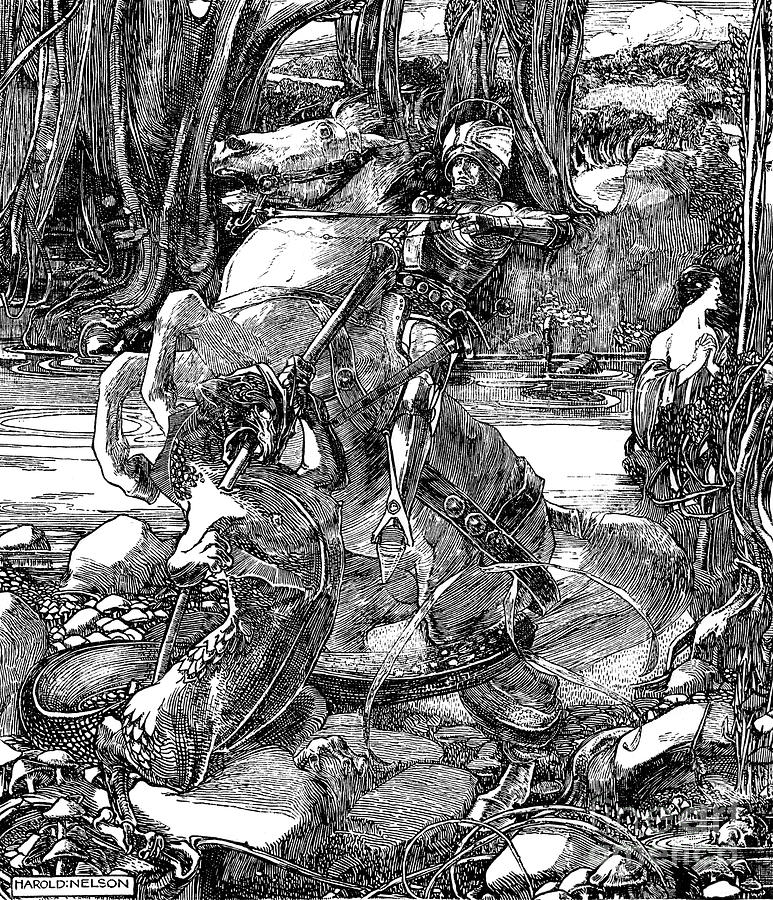 St George And The Dragon, 1901 Drawing by Print Collector