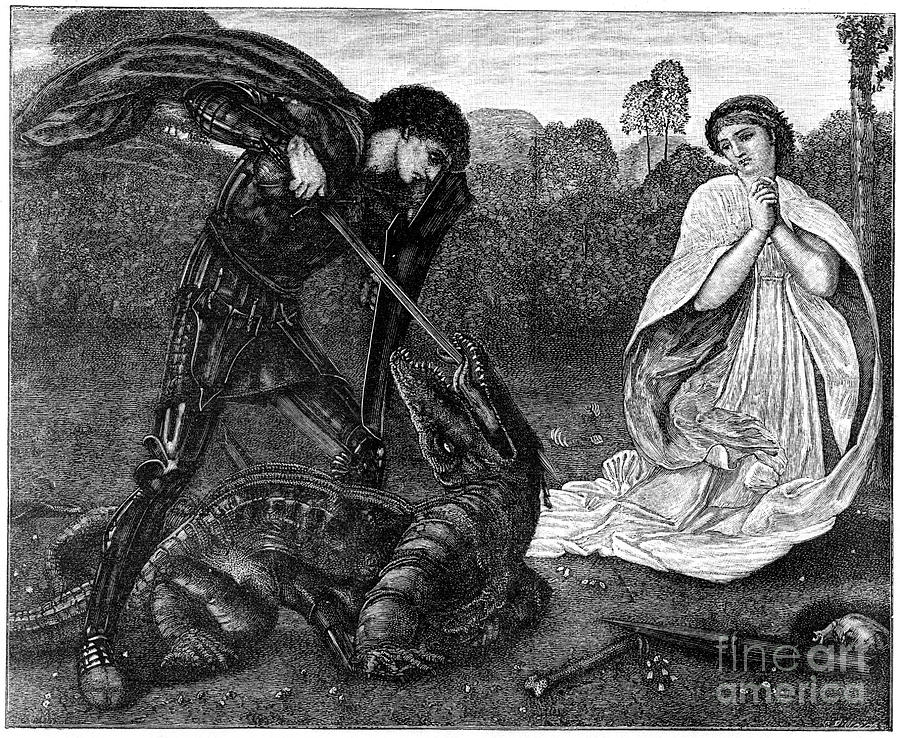 St George And The Dragon, 1930s.artist Drawing by Print Collector