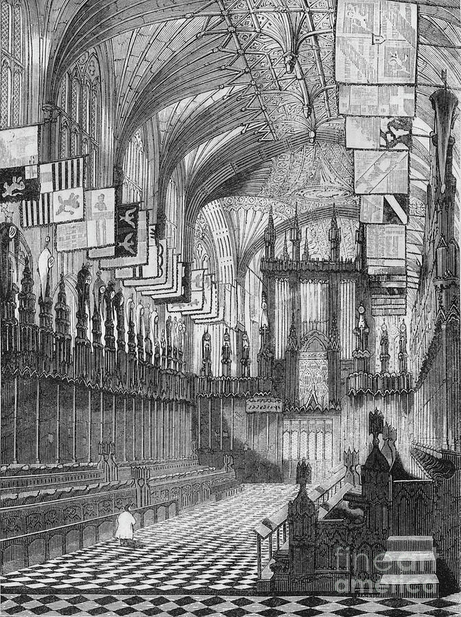 St Georges Chapel, Windsor, 1845 Drawing by Print Collector