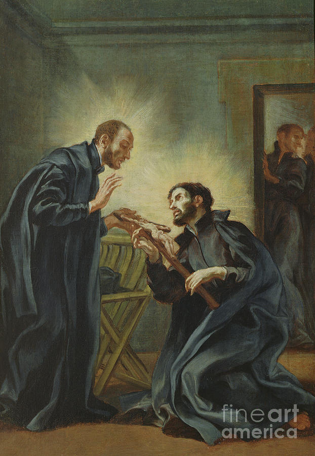 St Ignatius Of Loyola Sending St Francis Xavier To India Painting by