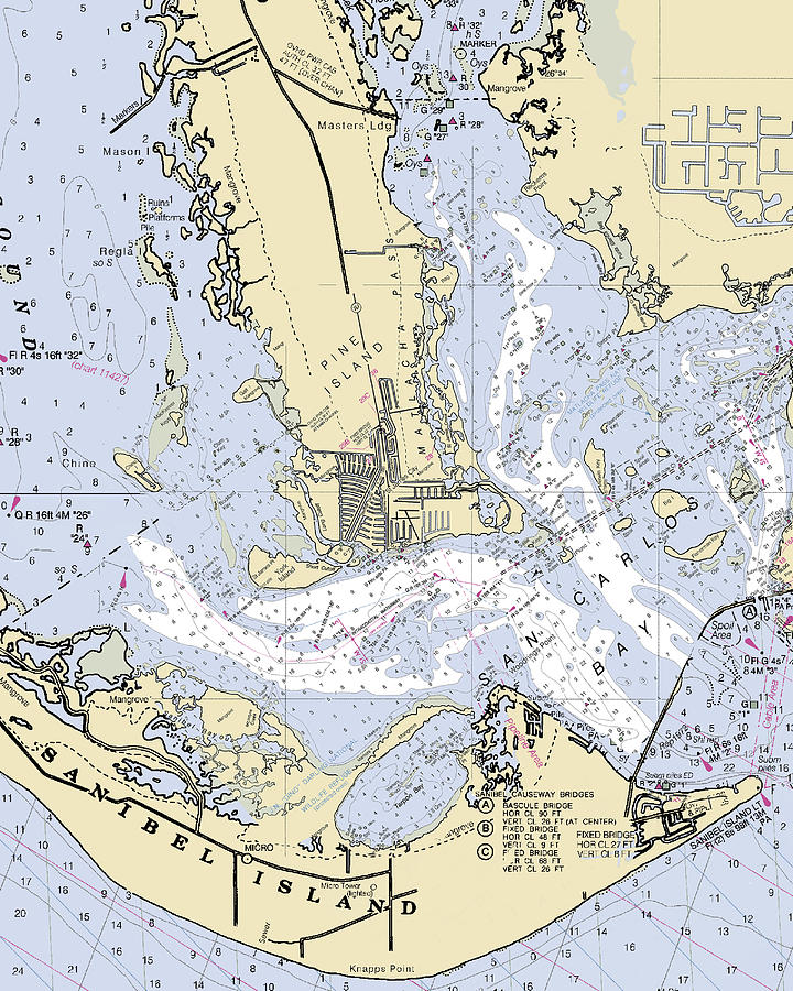 Stjamescity florida Nautical Chart _v6 Mixed Media by Sea Koast Pixels