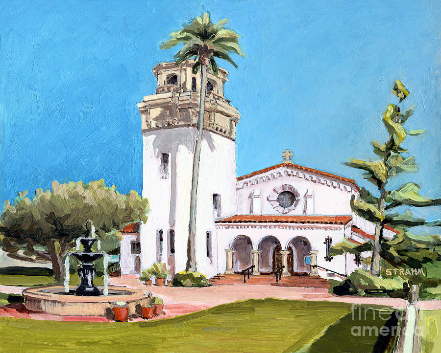St. James By-the-Sea Episcopal Church La Jolla San Diego California Painting by Paul Strahm