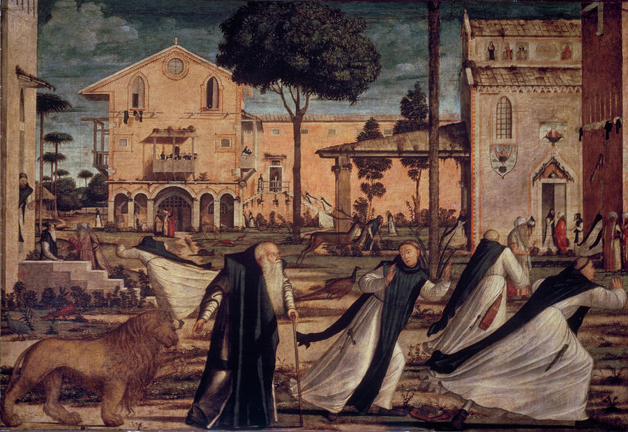 St. Jerome Brings The Lion Painting by Vittore Carpaccio St. Jerome Brings The Lion Painting by Vittore Carpaccio
