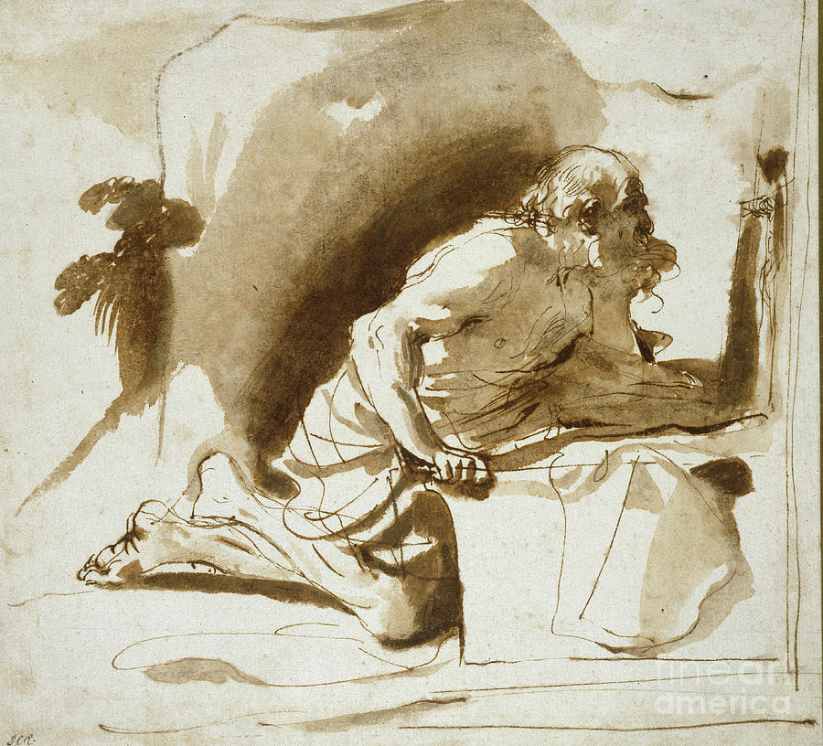 Arts Drawing - St Jerome, C.1622 - 1624 by Guercino