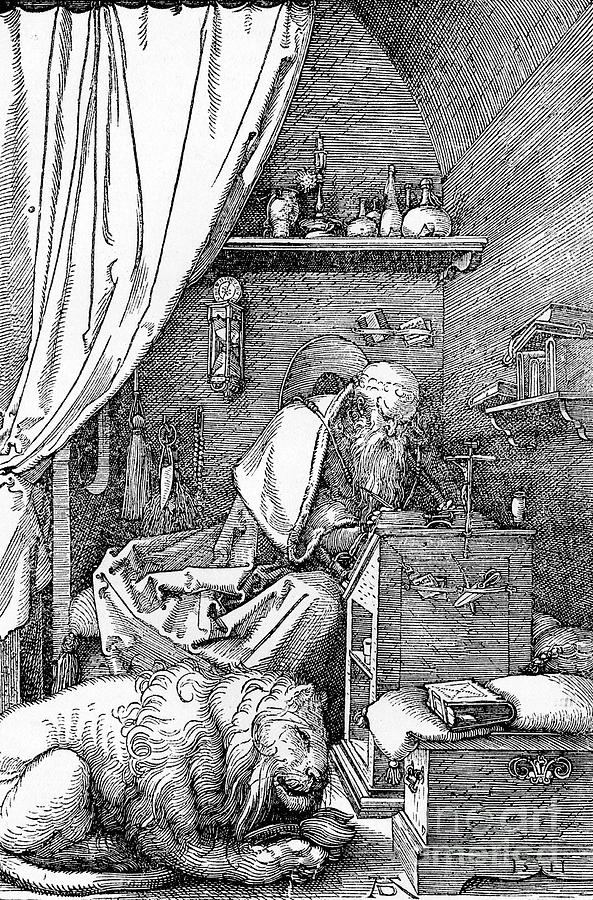 St. Jerome In His Cell, 1511 Drawing by Print Collector - Fine Art America