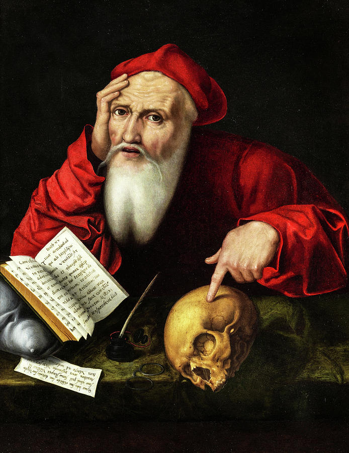 St Jerome in his Study Painting by Joos van Cleve