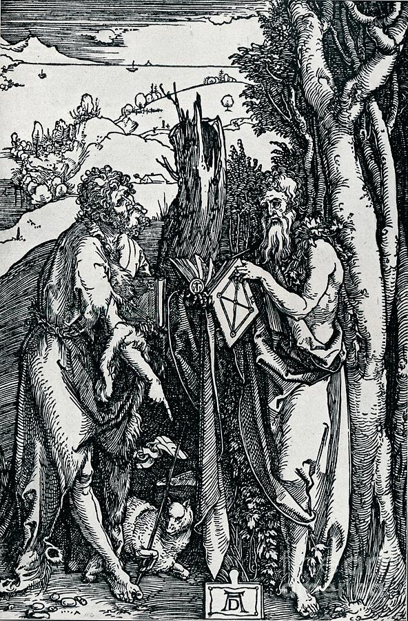 St John The Baptist And St Onuphrius Drawing by Print Collector