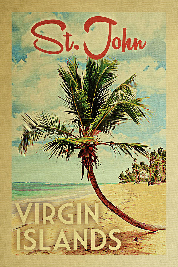 Summer Digital Art - St John Virgin Islands Palm Tree by Flo Karp