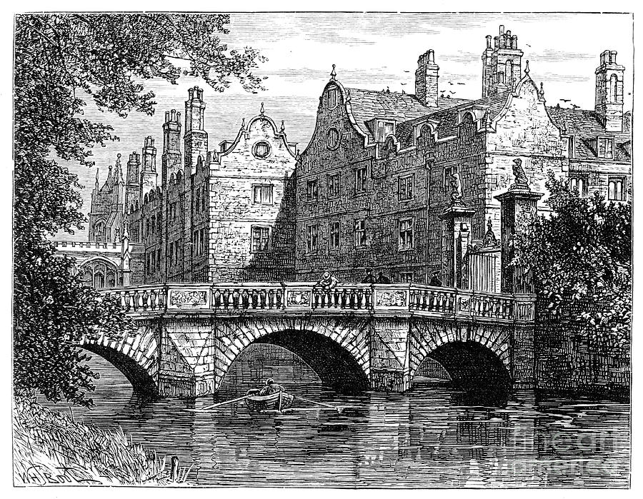 St Johns College, Cambridge, 1900 Drawing by Print Collector