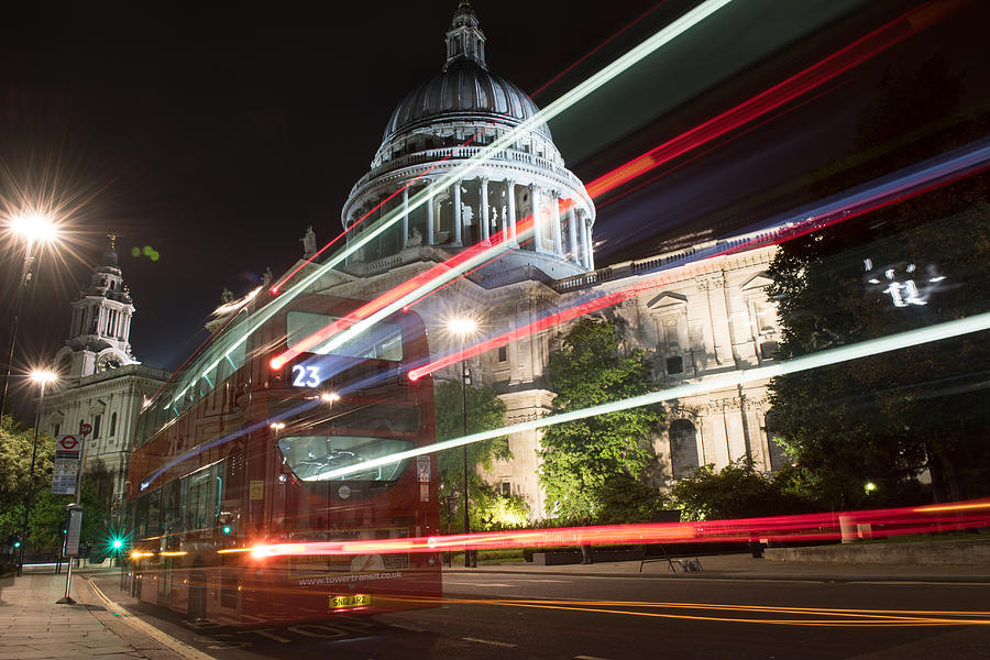 Night Photograph - St. Johns London by Rolf Gasser