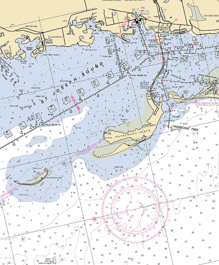 St Joseph Soundflorida Nautical Chart Mixed Media by Sea Koast Pixels