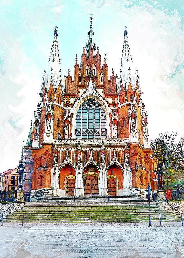 St. Josephs Church Krakow Digital Art by Justyna Jaszke JBJart