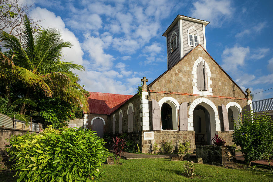 Anglican Photograph - St Kitts And Nevis, Nevis Charlestown by Walter Bibikow