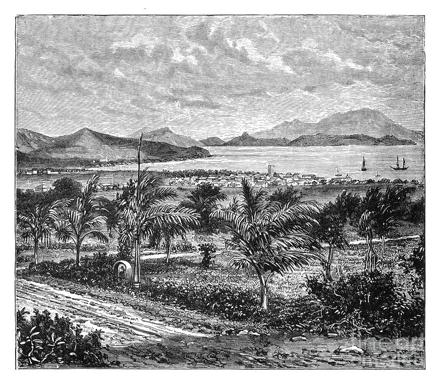 Black And White Drawing - St Kitts, View Taken From Nevis, C1890 by Print Collector