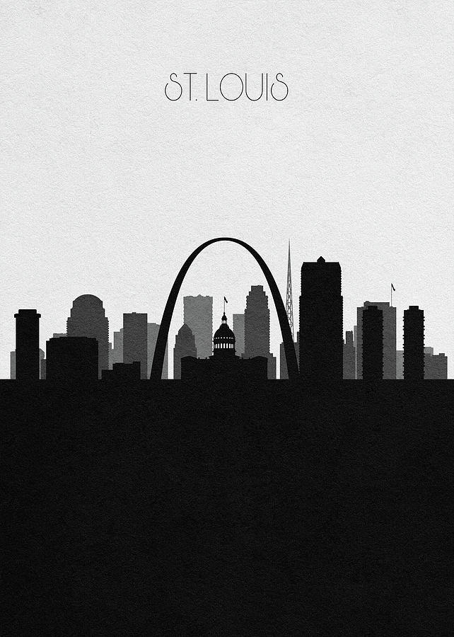 St Louis Wall Art Black and White: St Louis in Neon
