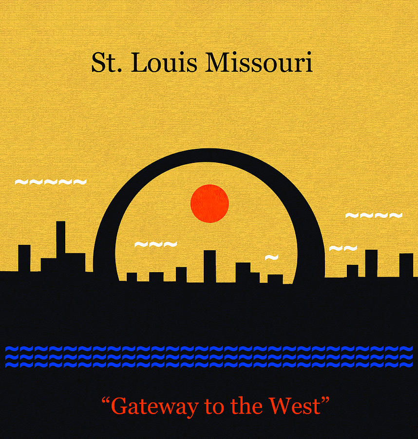 St. Louis gateway to the west minimalsim art Digital Art by David Lee Thompson