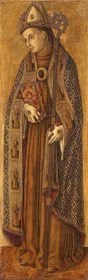 Panel Painting - St Louis of France. by Vittore Crivelli