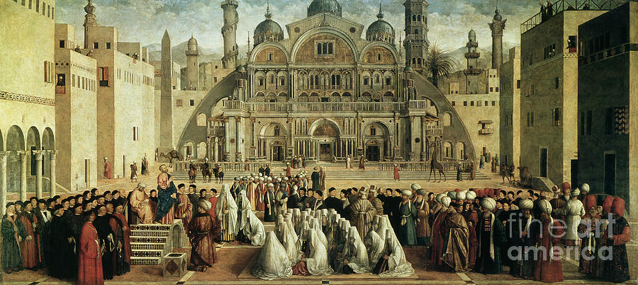 St. Mark Preaching In Alexandria, Egypt, 1504-07 Painting by Gentile ...