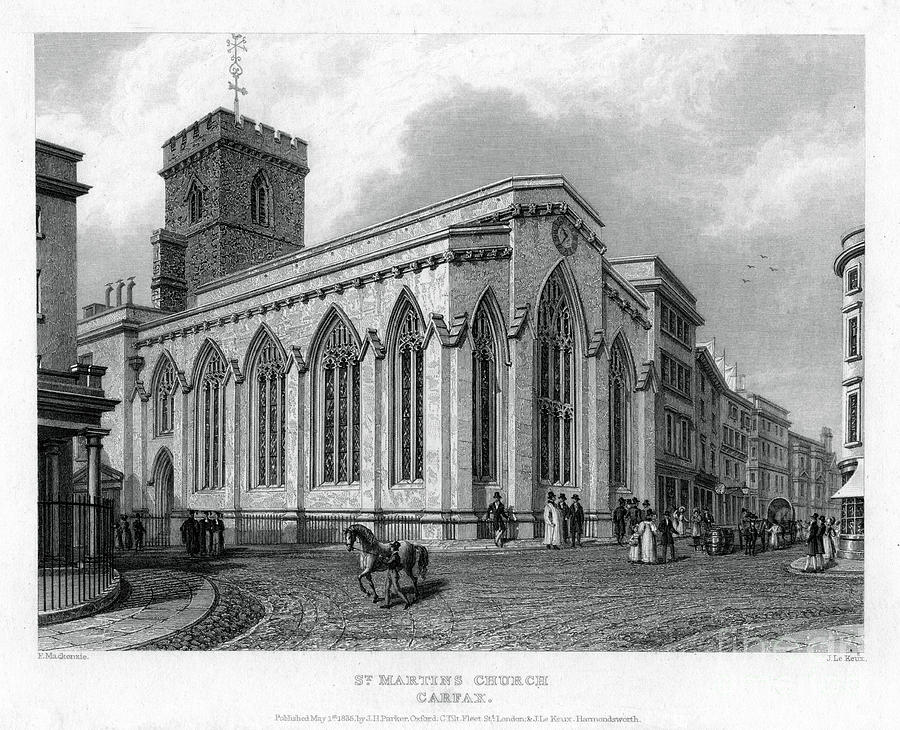 St Martins Church, Carfax, Oxford Drawing by Print Collector