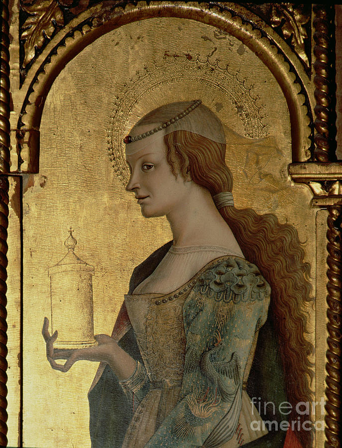 St. Mary Magdalene, Detail From The Santa Lucia Triptych Painting By ...