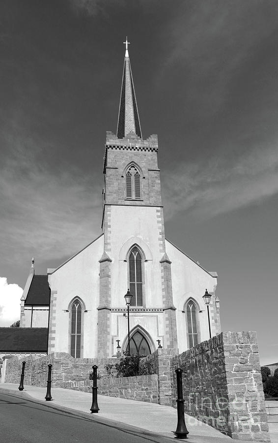 St Marys Church Killybegs bw Photograph by Eddie Barron