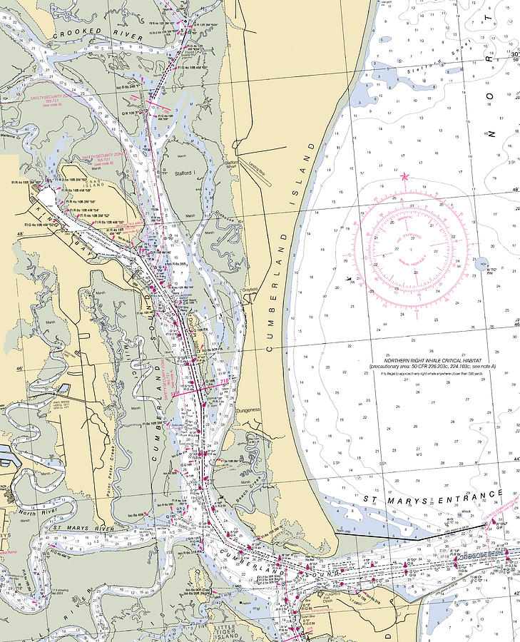 St Nautical Chart Mixed Media by Sea Koast Pixels