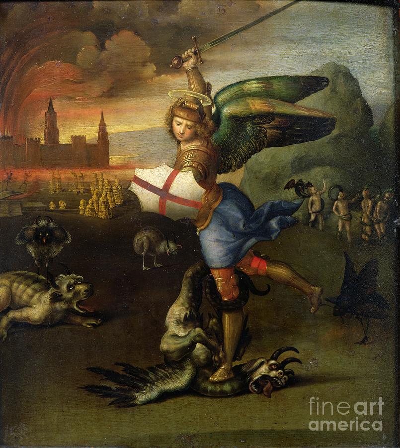 Dragon Painting - St. Michael, C.1503-05 by Raphael