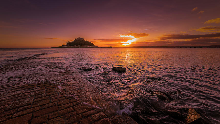 St Michael's Mount - January Sunset by Eddy Kinol St Michael's Mount - January Sunset by Eddy Kinol