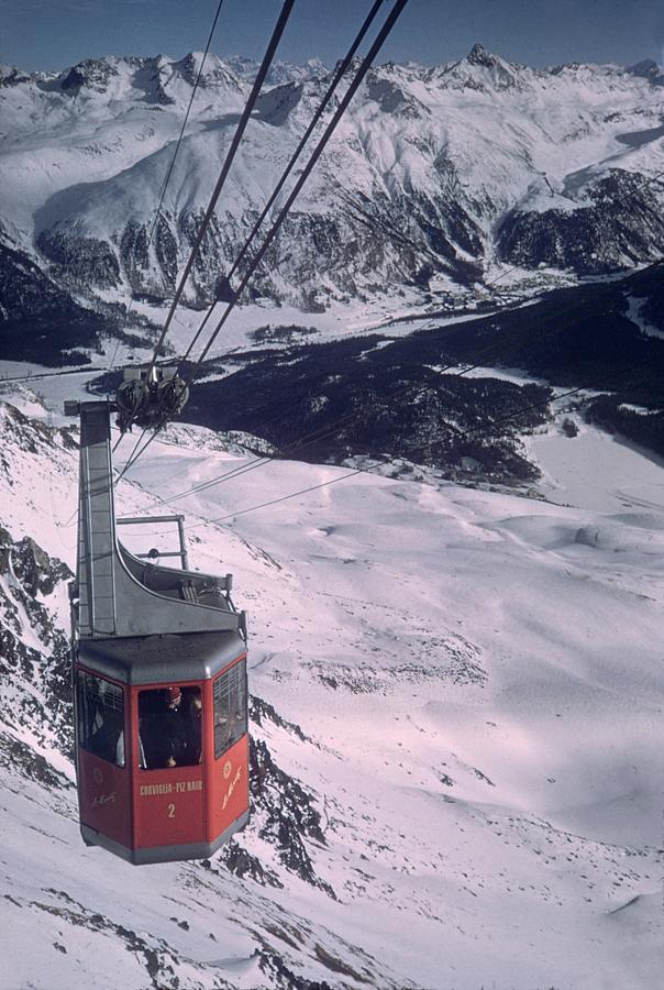 St Moritz Ski Lift Photograph by John Chillingworth