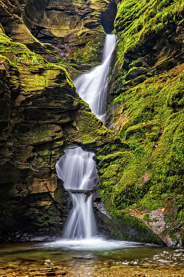 St Nectans Kieve waterfall, Cornwall Photograph by David Ross