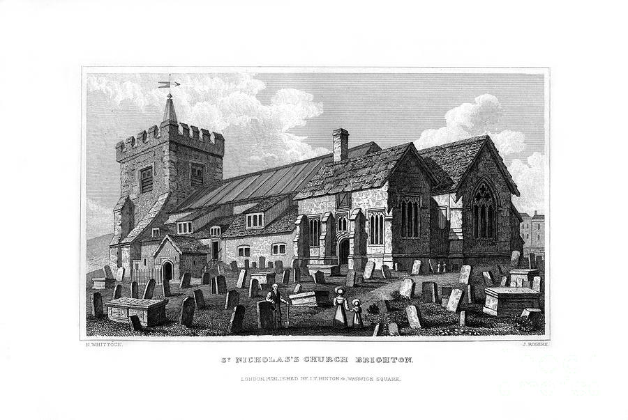 St Nicholass Church, Brighton, East Drawing by Print Collector