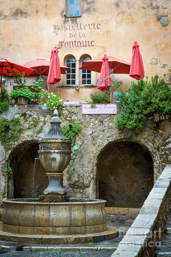 St Paul de Vence Fountain - Provence France Photograph by Brian Jannsen