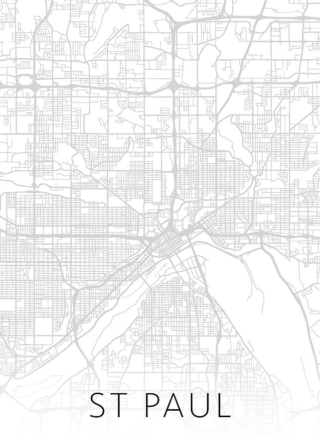 St Paul Minnesota City Street Map Black and White Series Spiral