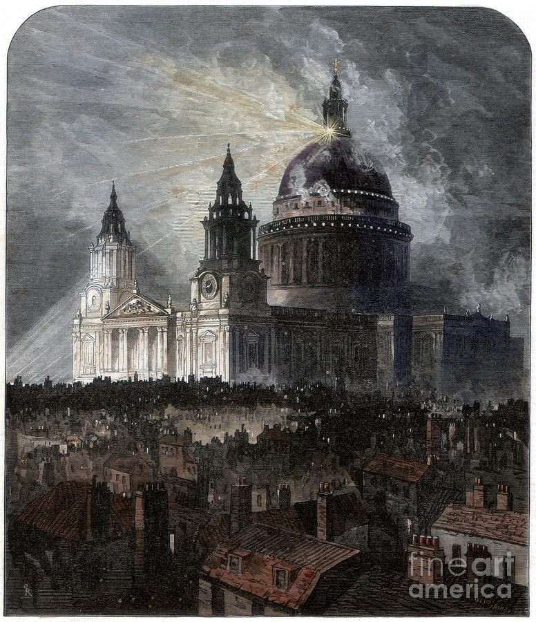 St Pauls Cathedral On Thanksgiving Day Drawing by Print Collector