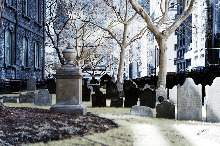St. Pauls Churchyard in New York City Infrared Photograph by John Rizzuto