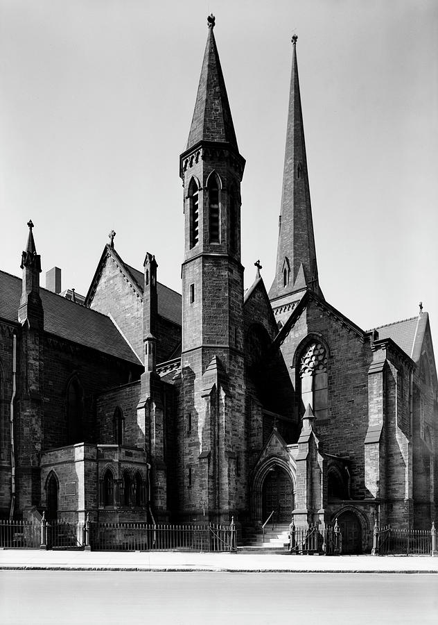 Vintage Digital Art - St. Pauls Episcopal Cathedral, Buffalo by Print Collection