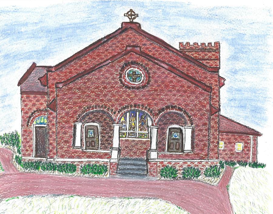St. Pauls Episcopal Church in Monroe, NC Drawing by Ali Baucom